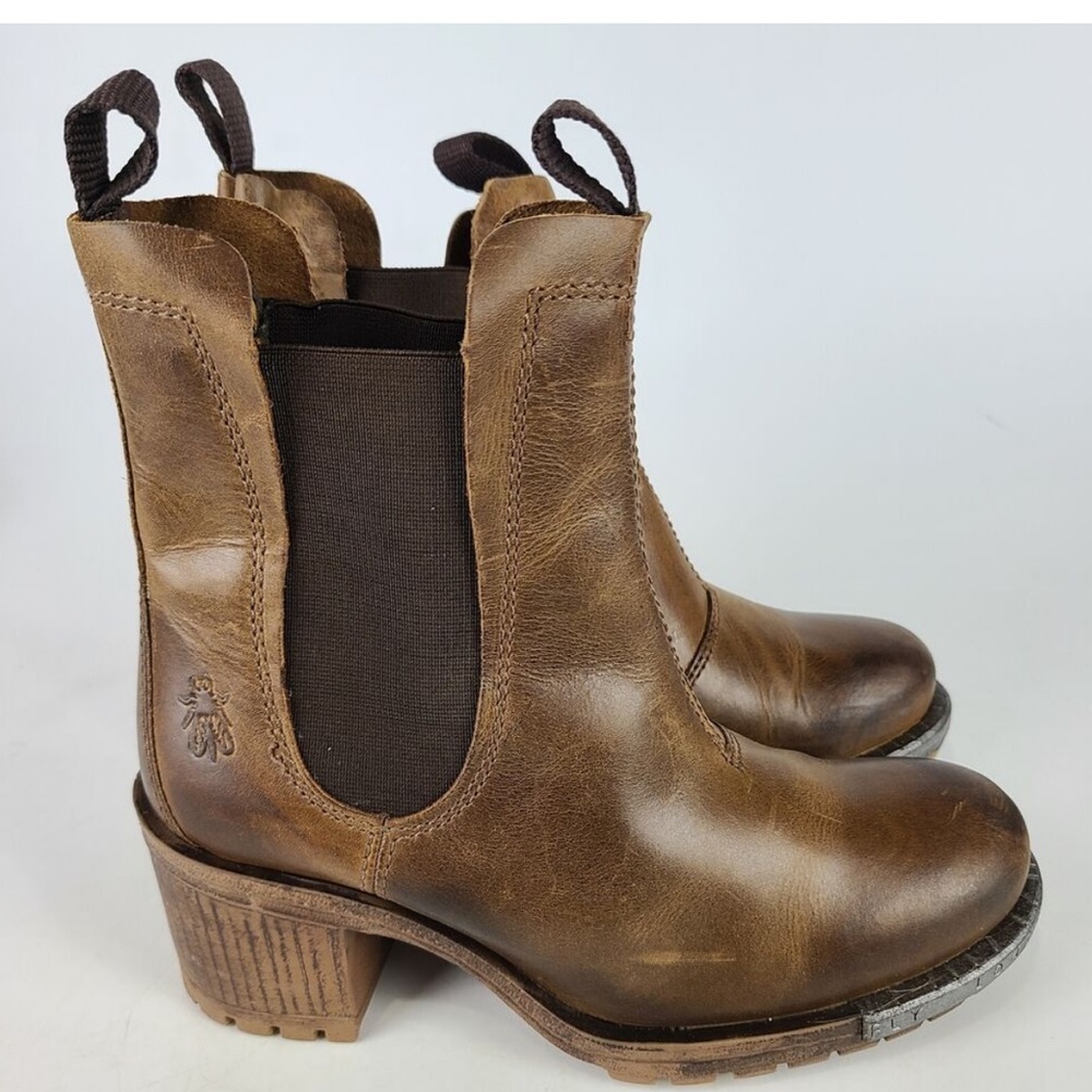 Fly London Women's Luz Saddle Brown Leather boots